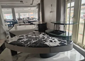 Marble Center Table With Adjustable Top