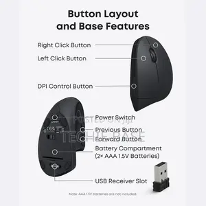 Anker 2.4g Wireless Vertical Ergonomic Optical Mouse
