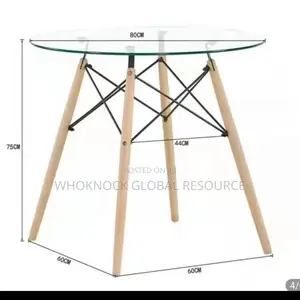 By 80 Glass Table (Iron and Woodeen Legs)