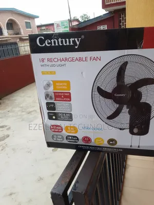 Century 18inch Wall Mounted Rechargeable Fan+Led Light