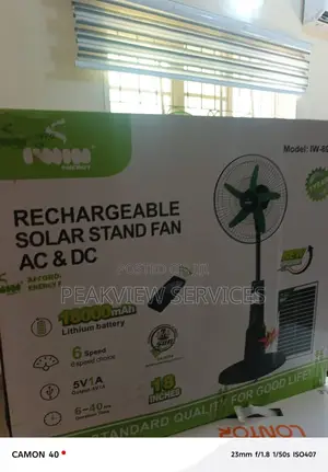 Iwin Iw-8918 18-Inch Portable Stand Fan Solar Ready