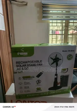 Iwin 18” Standing Fan Iw-8918 With Solar Charging