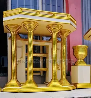 Golden Church Pulpit and Vases