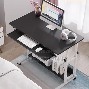 Rollable, Height Adjustable, Sturdy Home Office Table for Small Spaces