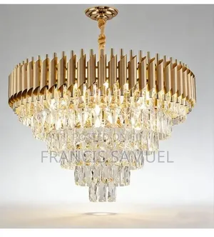 Tall Crystal Chandelier With Hanging Strands