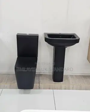 Black Water Closet With Standing Basin Set