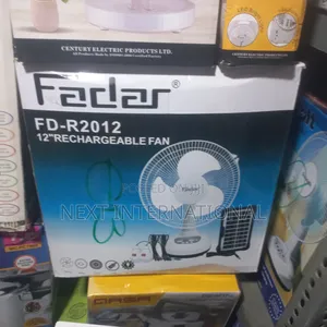 Fadar Rechargeable Table Fan 12 Inches With Panel and Bulbs