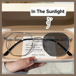 Photochromic Oval Sunglasses Unisex With Case