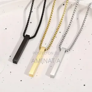 Stainless Steel Men Women Necklace (Black, Silver, Gold)