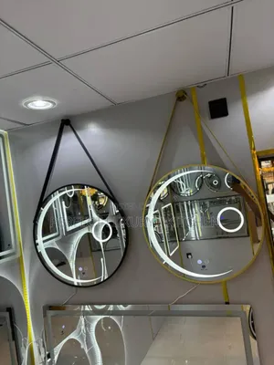 Quality Gold/Black Round Framed 3 Colored Moon Led Lights Mirror 