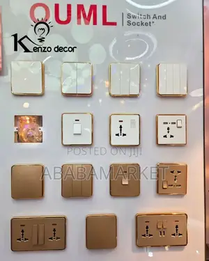 White and Gold Switches and Socket