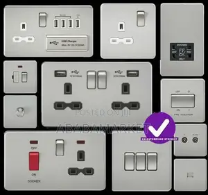 Flat Plates Metallic Switches and Socket