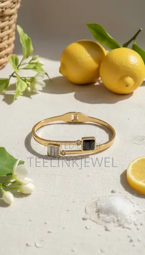 Elegant Stainless Steel Gold-Tone Bangles