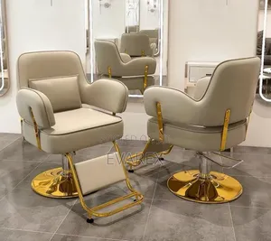 Luxury Salon Chair, Cream/Gold Color.