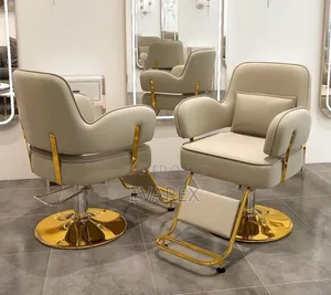 Luxury Salon Chair, Cream/Gold Color.