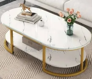 Coffee Table Modern 2-Tier Oval Design