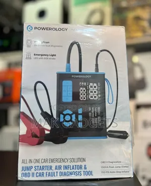Powerology 3-in-1 Jump Starter Tire Inflator - Black/Blue