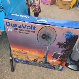 Duravolt Rechargeable Fan 18 Inches With Panel and Bulbs
