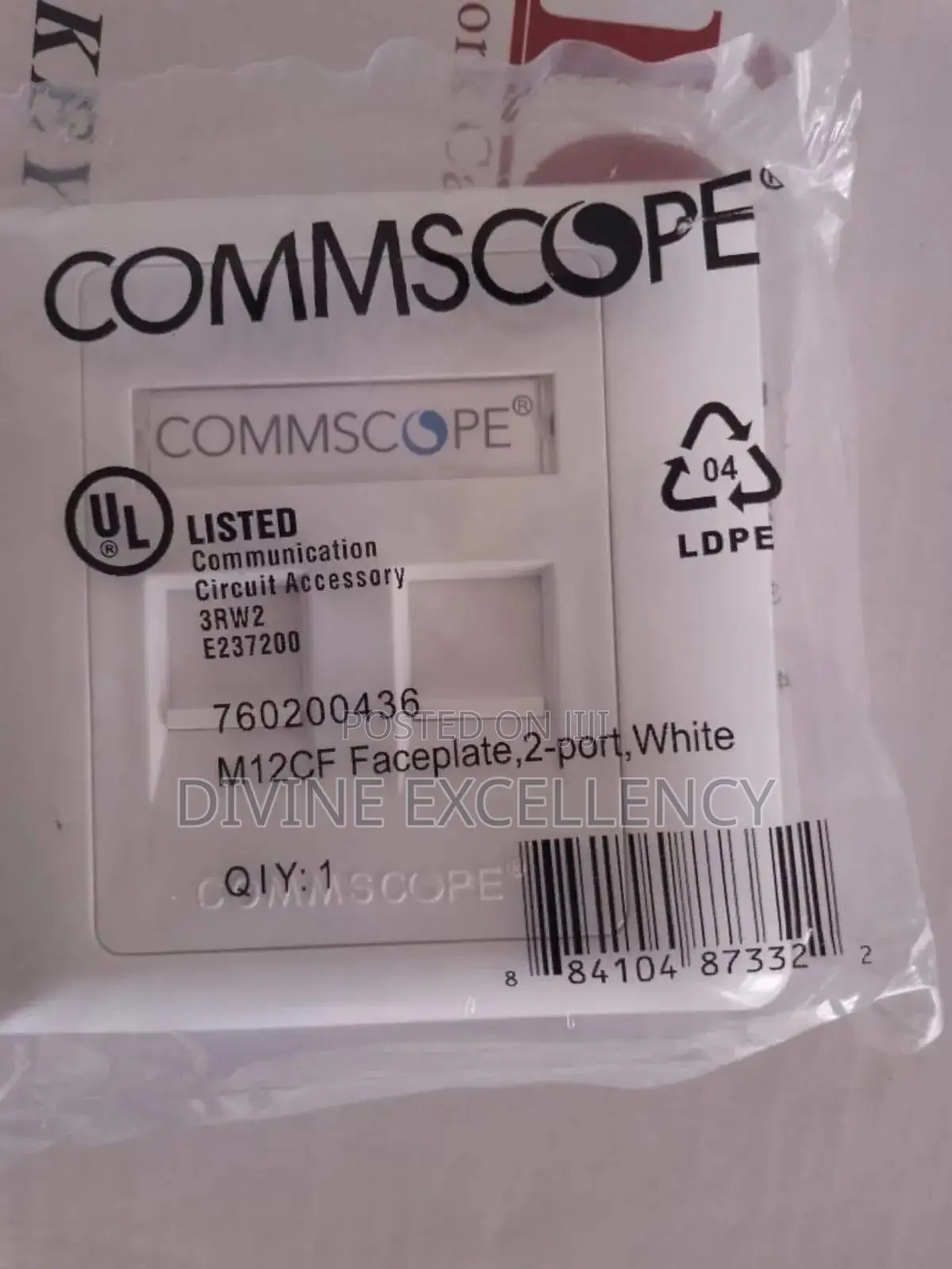 Commscope Rj45 Double Faceplate