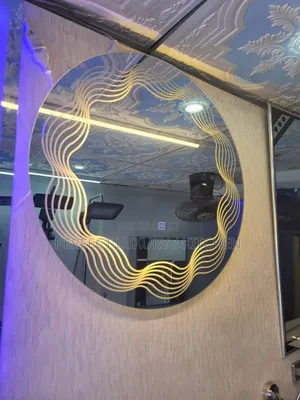 Round Designed 60x60 3 Colored Led Lights Mirror
