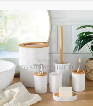 5pcs White Bathroom Set Accessory Toilet Compartment