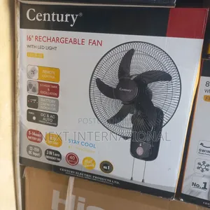 Century Rechargeable Wall Fan 16 Inches With Led Lights