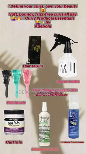 Brush, Spray Bottle,Hair Serum,Lotta Body Mousse,Curl La La and Hawaii