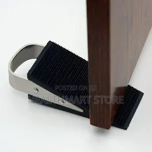 Rubber Door Stopper With Brushed Stainless Steel Handle