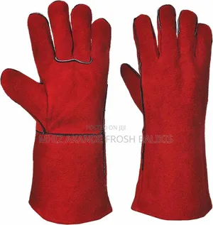 Red Leather Hand Gloves