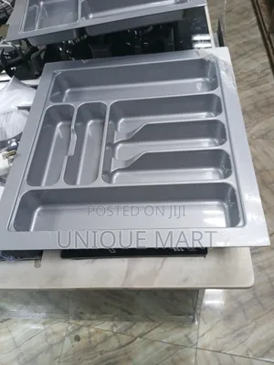 60 Cm Kitchen Cutlery Tray Organizer, Made of Gray PVC Plastic
