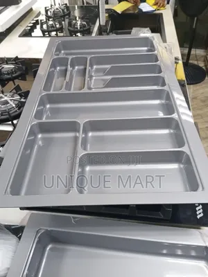 90 Cm Kitchen Cutlery Tray Organizer, Made of Gray PVC Plastic