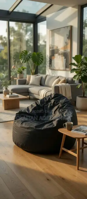 Leather Beanbag Frameless Washable Home and Office