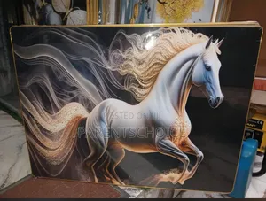 Majestic White Horse /Couple Dancing in the Rain Frame 60 X 80