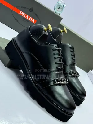 High Quality Prada Chain Stylish Design Men's Flat Shoes
