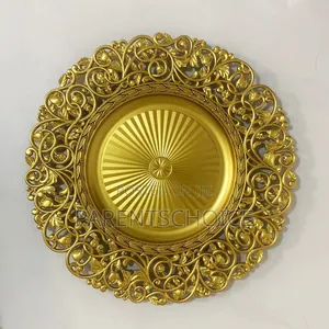 Painted Plastic Charger Plate - 50pcs (Gold / Silver)