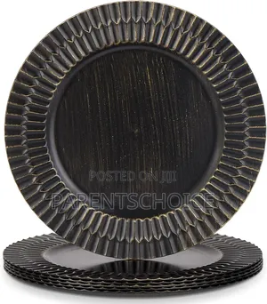 13" Black Chargers for Dinner Plates, Decorative Charger Plates- 50pcs