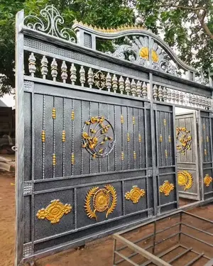 Sliding Wrought Iron Gates Brown