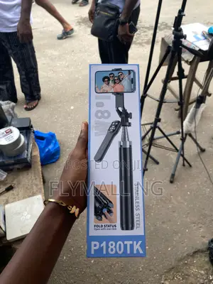 P180tk Stainless Steel Selfie Stick With a Built-in Tripod Stand.