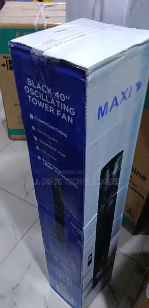 Maxi 40" Oscillating Fan – Black Edition, New