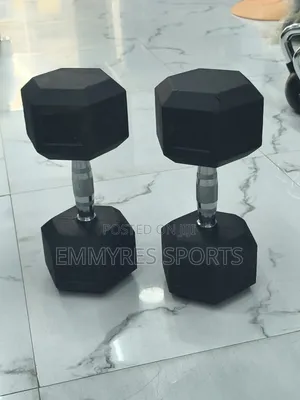 Pair of 15kg Hexagon Dumbbell