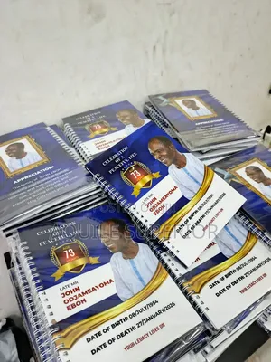 Custom Printed Hardcover Jotters for Burial Ceremony, Lagos, 100pcs