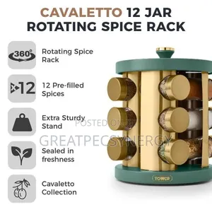 12 Jar Rotary Multipurpose Spice Rack