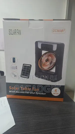 Fuzhao Cc303bt Solar Rechargeable 6 Inch Table Fan Bluetooth