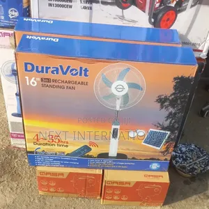 Duravolt Rechargeable Fan 16 Inches With Panels and Bulbs