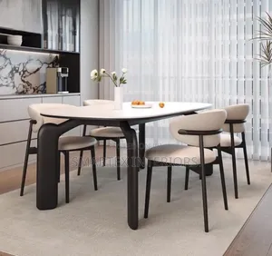 High Quality Leather Iron Leg Dining Chair and Table