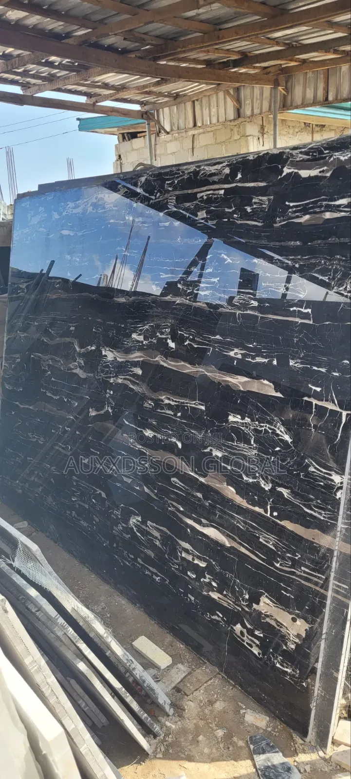 Italian Black Potoro Marble Slabs