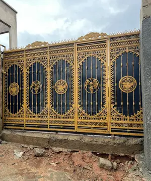 Wrought Iron Sliding Gate Gold