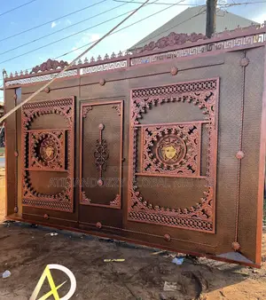 Wrought Iron Sliding Gate Brownish