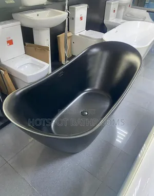 Matt Black Freestanding Acrylic Bathtub