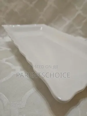 White Serving Ceramic Rectanglar Platter Plates- 20pcs